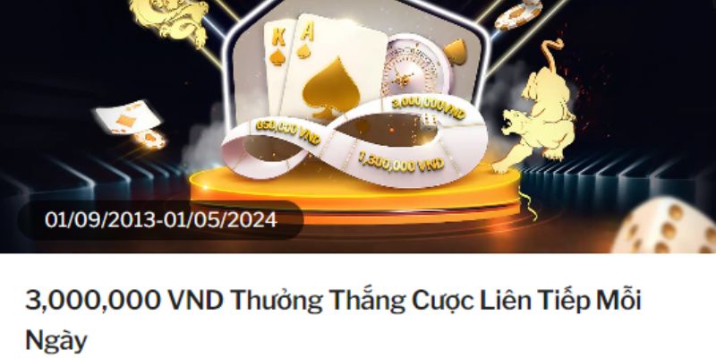 Ưu đãi thắng cược liên tiếp với casino online